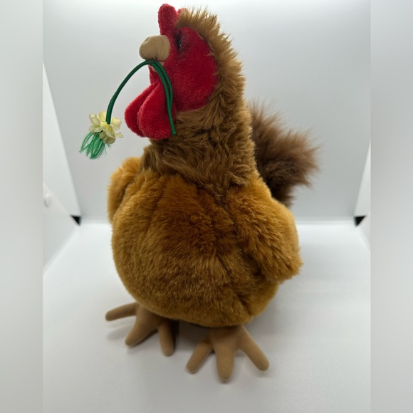 Dakin Lou Rankin 10” Plush Chicken Skelly Rooster Stuffed Animal with Flowers - Picture 2 of 8